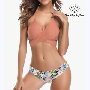 Shekini Halter Bandage Bikini Swimsuit Size XL